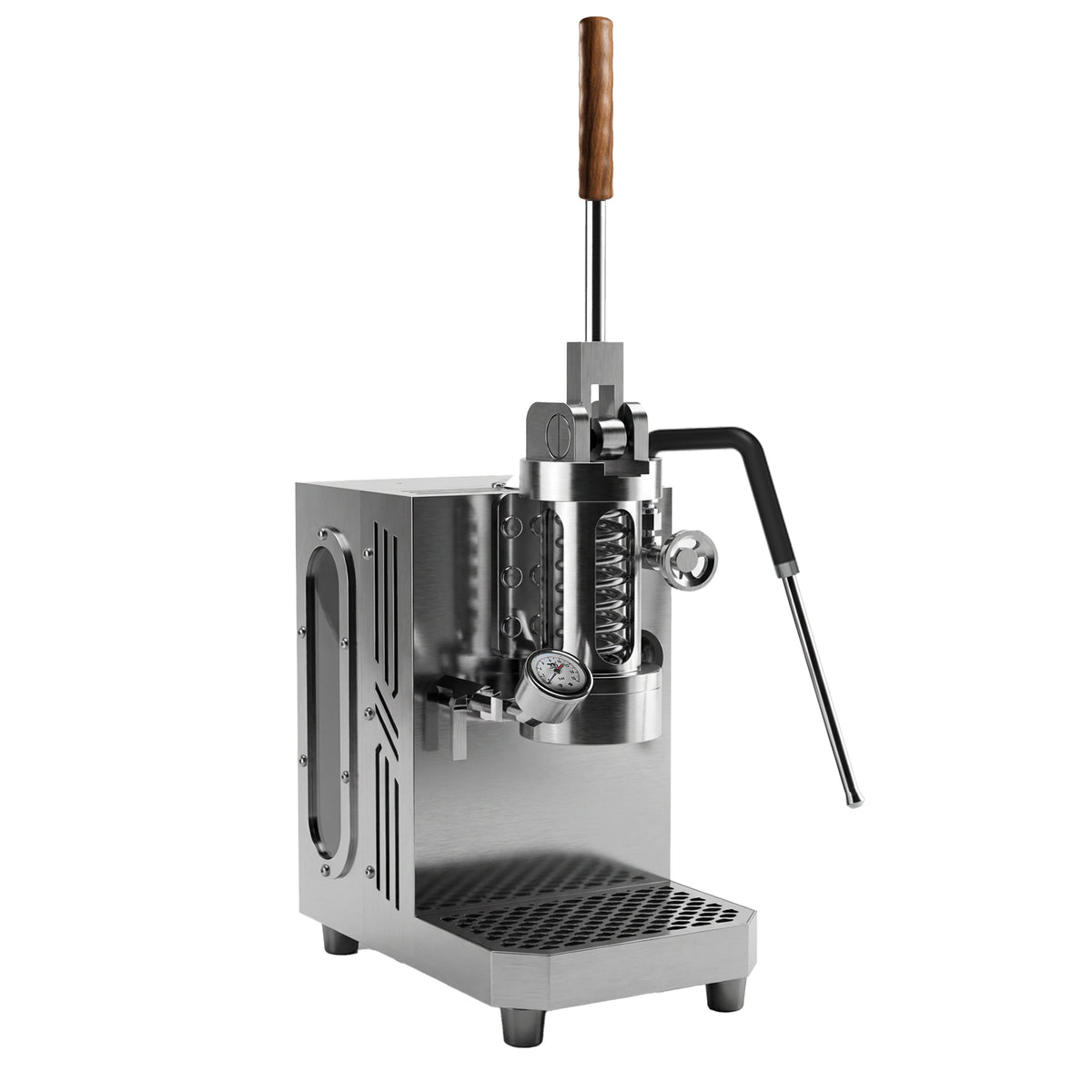 Aleman Gecko Magni tal-Espresso Imwaħħal mal-Ħajt b'Leħen Manwali | Zero-Footprint 58 mm Brewer