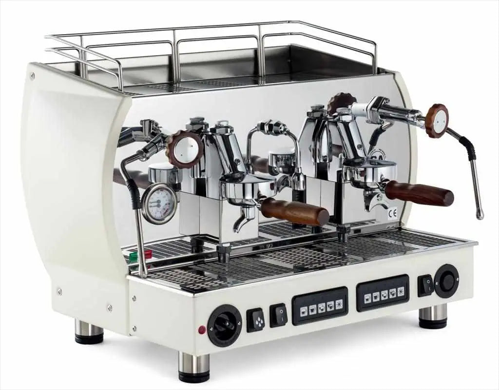 La Nuova Era Altea Vintage Kommersiell espressomaskin-Kommersiell-La Nuova Era-2-grupp-Vit/trä-Barista och Espresso