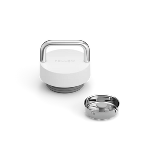 Vitt lock b’manija tal-istainless steel u skrin tal-fluss li jista’ jitneħħa għat-termos, parti minn Fellow u EspressoGear, l-aħħar aħbarijiet, kollox dwar il-kafè.