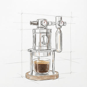 Magna tal-espresso pneumatika Aleman mikro | 58 mm fuq il-mejda bl-arja
