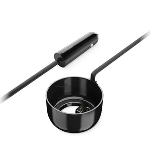 Billaddare för Ember elektrisk mugg i svart med sladd och adapter för snabb och säker laddning.