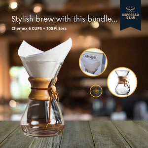 Chemex 6 TAZZI + 100 Filtri GĦODDA GĦAL ESPRESSO