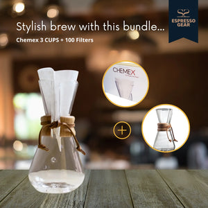 Chemex 3 tazzi + 100 filtri GĦODDA ESPRESSO