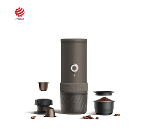 Magna tal-espresso portabbli f'canyon green b'kapsuli, kafè maħkuk u aċċessorji, mill-aħħar novitajiet u magni tal-kafè portabbli.